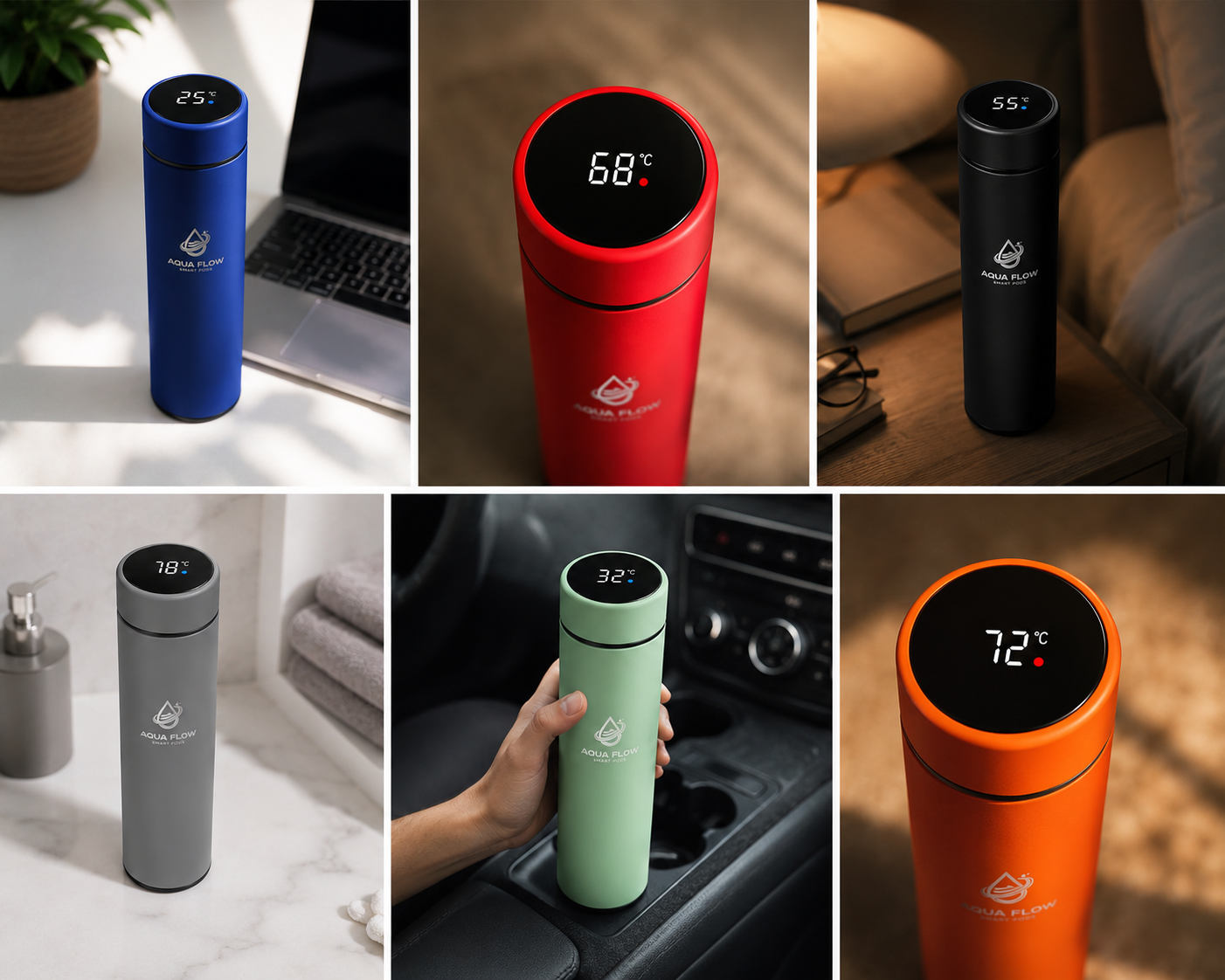 Aqua Flow Pods in everyday life — at the gym, in the car, on the desk